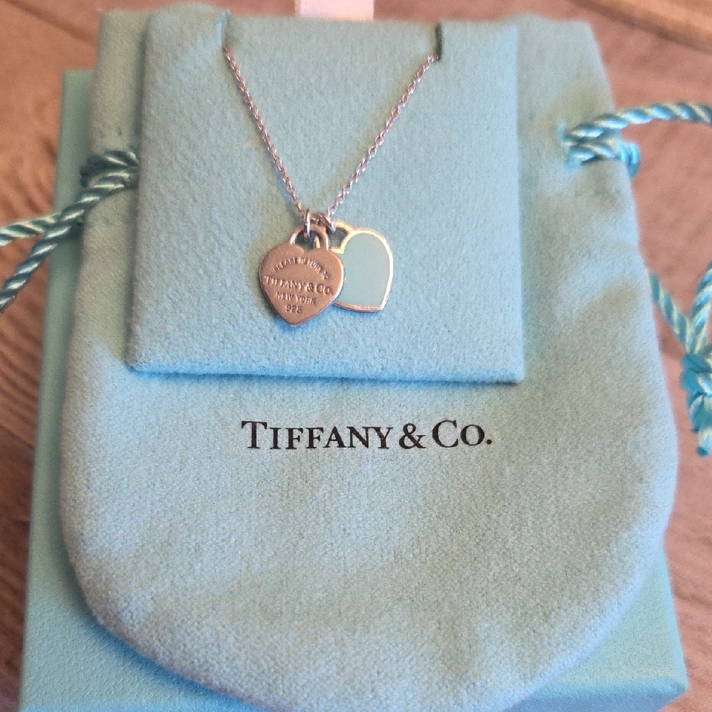 Tiffany & Co. Silver Double Heart Necklace